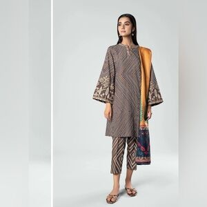 Maria b 3 Pc Printed Khaddar Suit